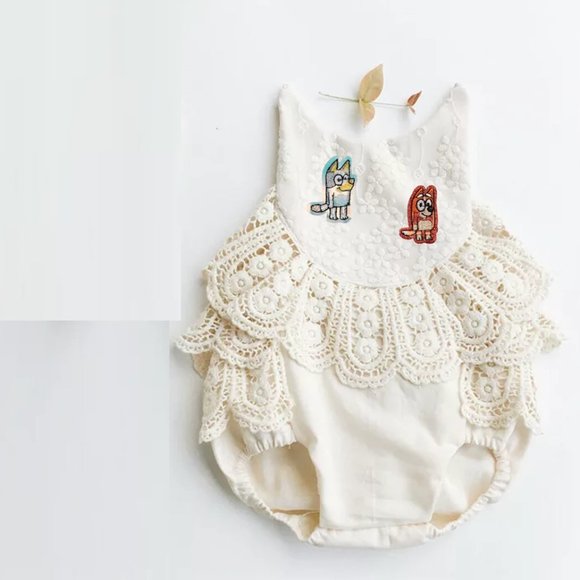 Bluey Dress Smash Cake Bluey Birthday Bingo Outfit Dress Bluey Clothes Romper - Picture 2 of 11